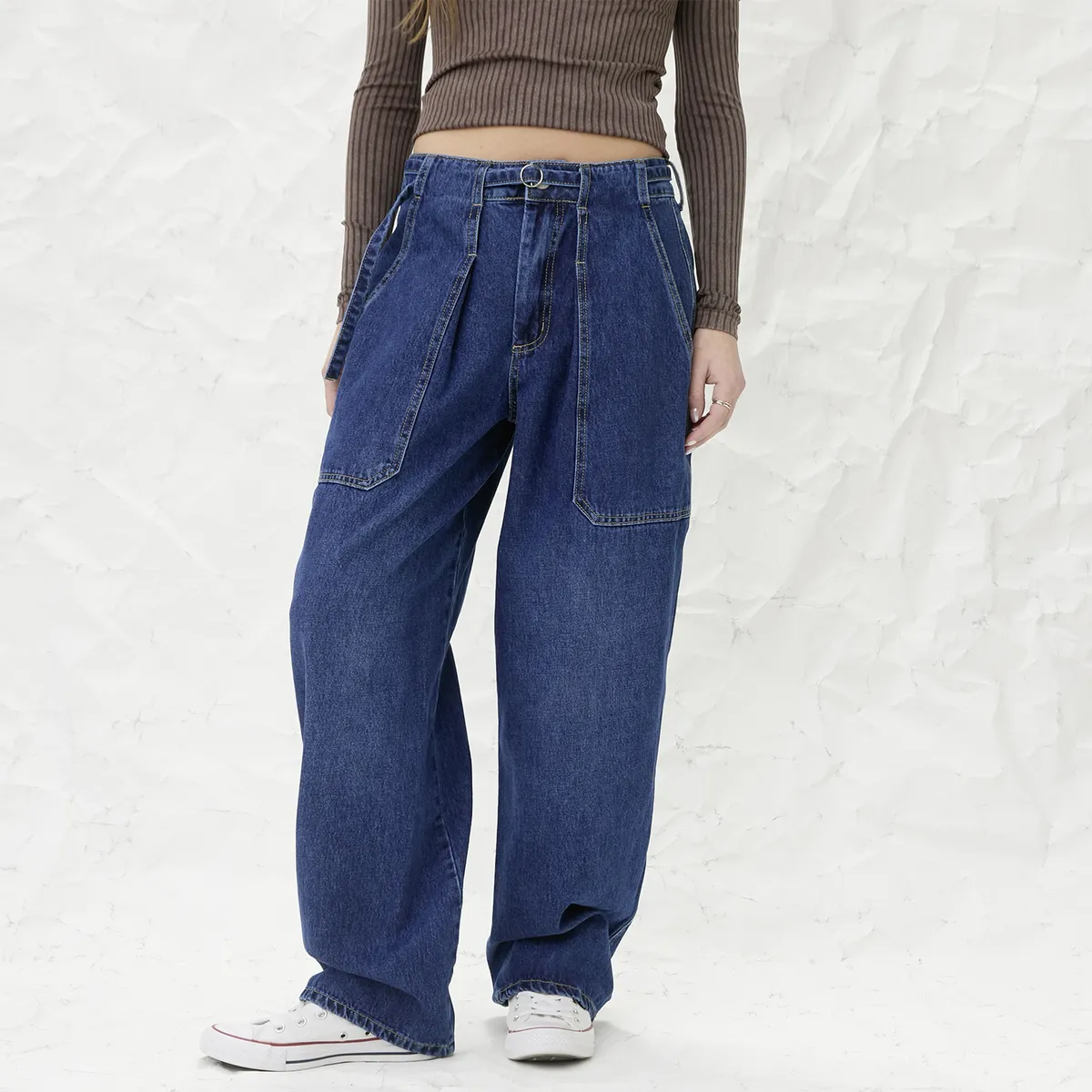 AMERICANINO - Jeans Baggy Tiro Bajo Mujer Americanino