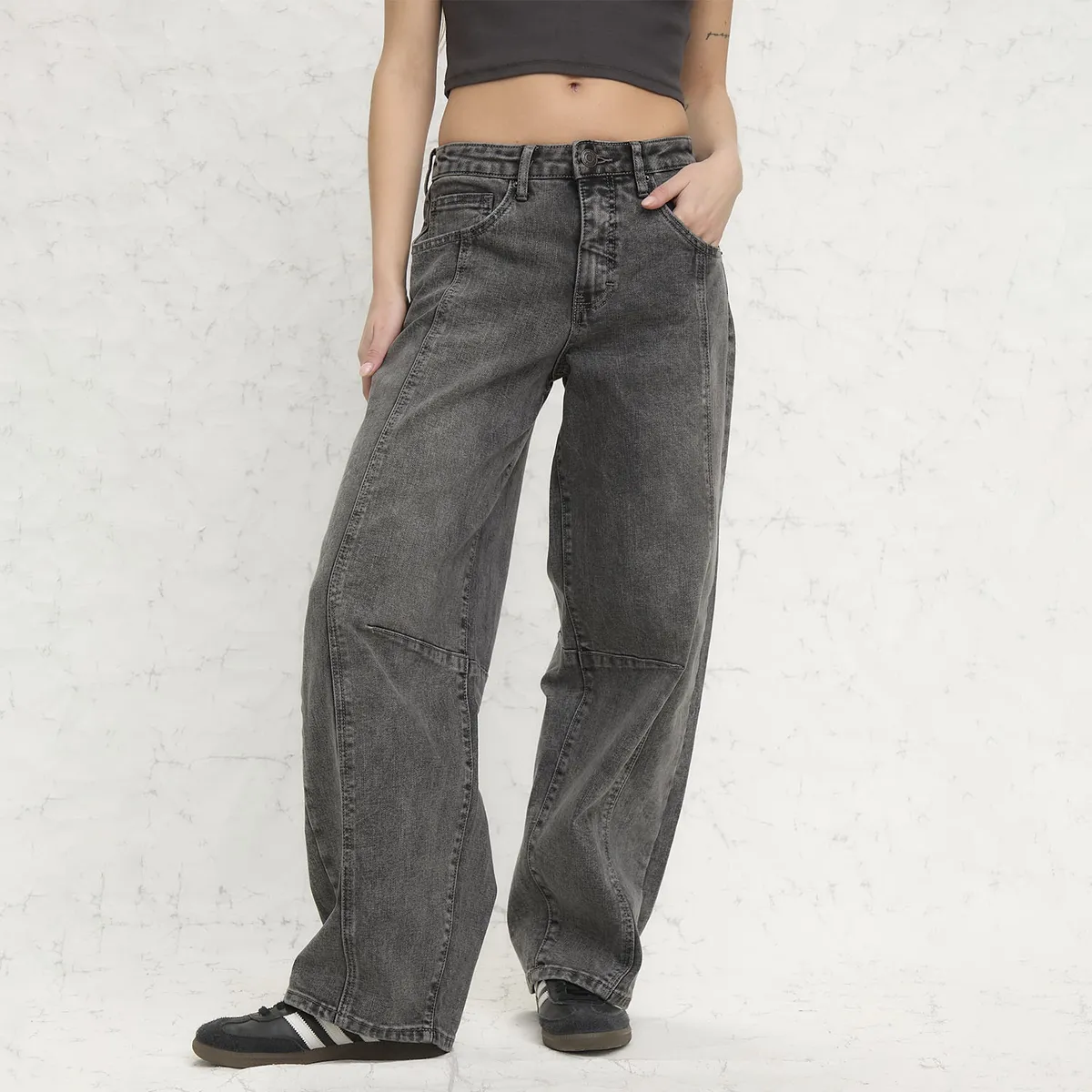 AMERICANINO - Jeans Baggy Tiro Medio Mujer Americanino