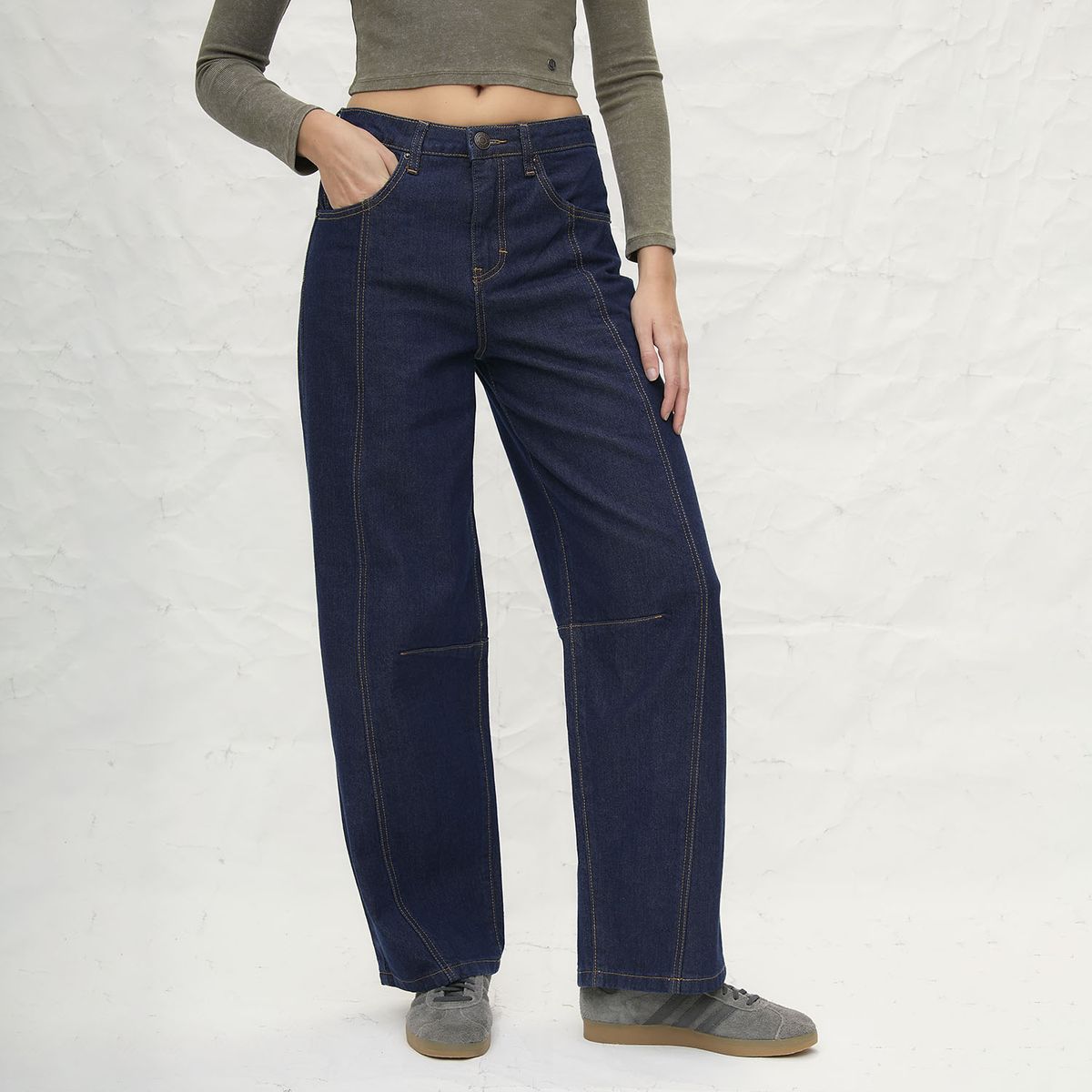 AMERICANINO - Jeans Baggy Tiro Medio Mujer Americanino