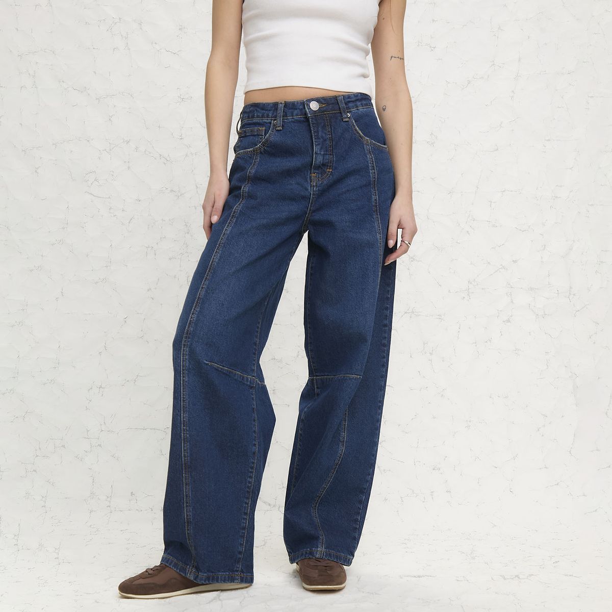 AMERICANINO - Jeans Baggy Tiro Medio Mujer Americanino