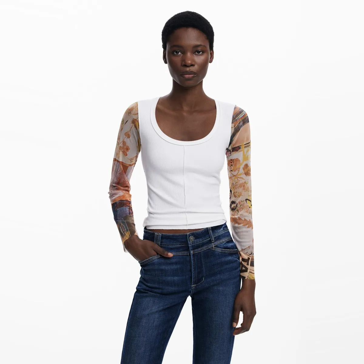 DESIGUAL - Polera Algodón Mujer Desigual