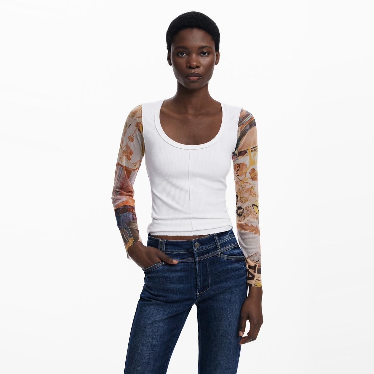 DESIGUAL - Polera Algodón Mujer Desigual