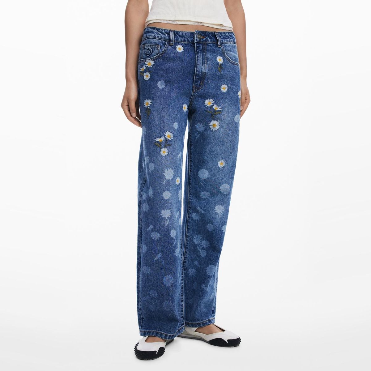 DESIGUAL - Jeans Regular Tiro Medio Mujer Desigual