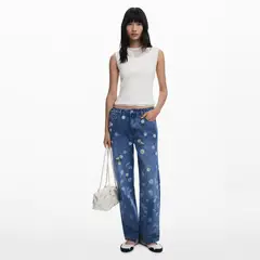 DESIGUAL - Jeans Regular Tiro Medio Mujer