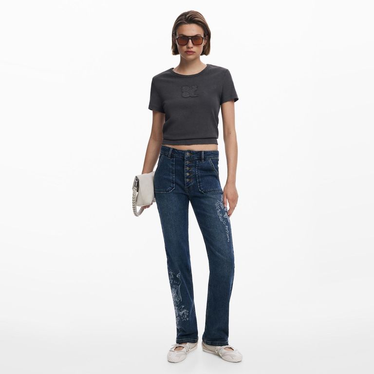 DESIGUAL Jeans Regular Tiro Medio Mujer