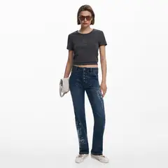DESIGUAL - Jeans Regular Tiro Medio Mujer