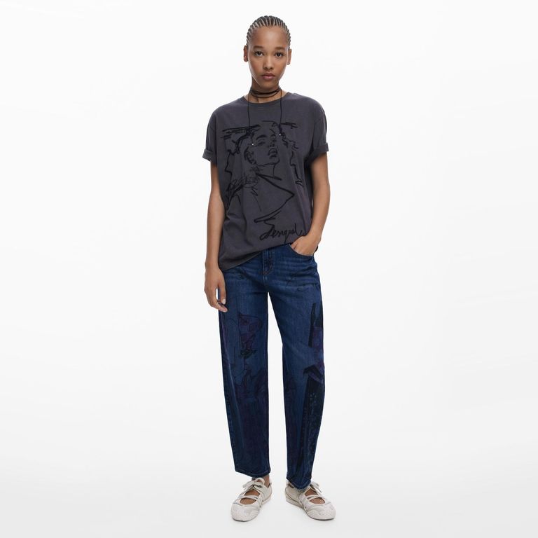 DESIGUAL Jeans Regular Tiro Medio Mujer
