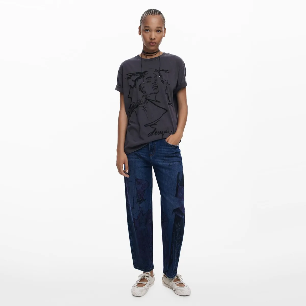 DESIGUAL - Jeans Regular Tiro Medio Mujer Desigual