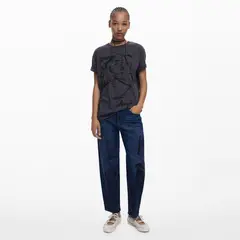 DESIGUAL - Jeans Regular Tiro Medio Mujer