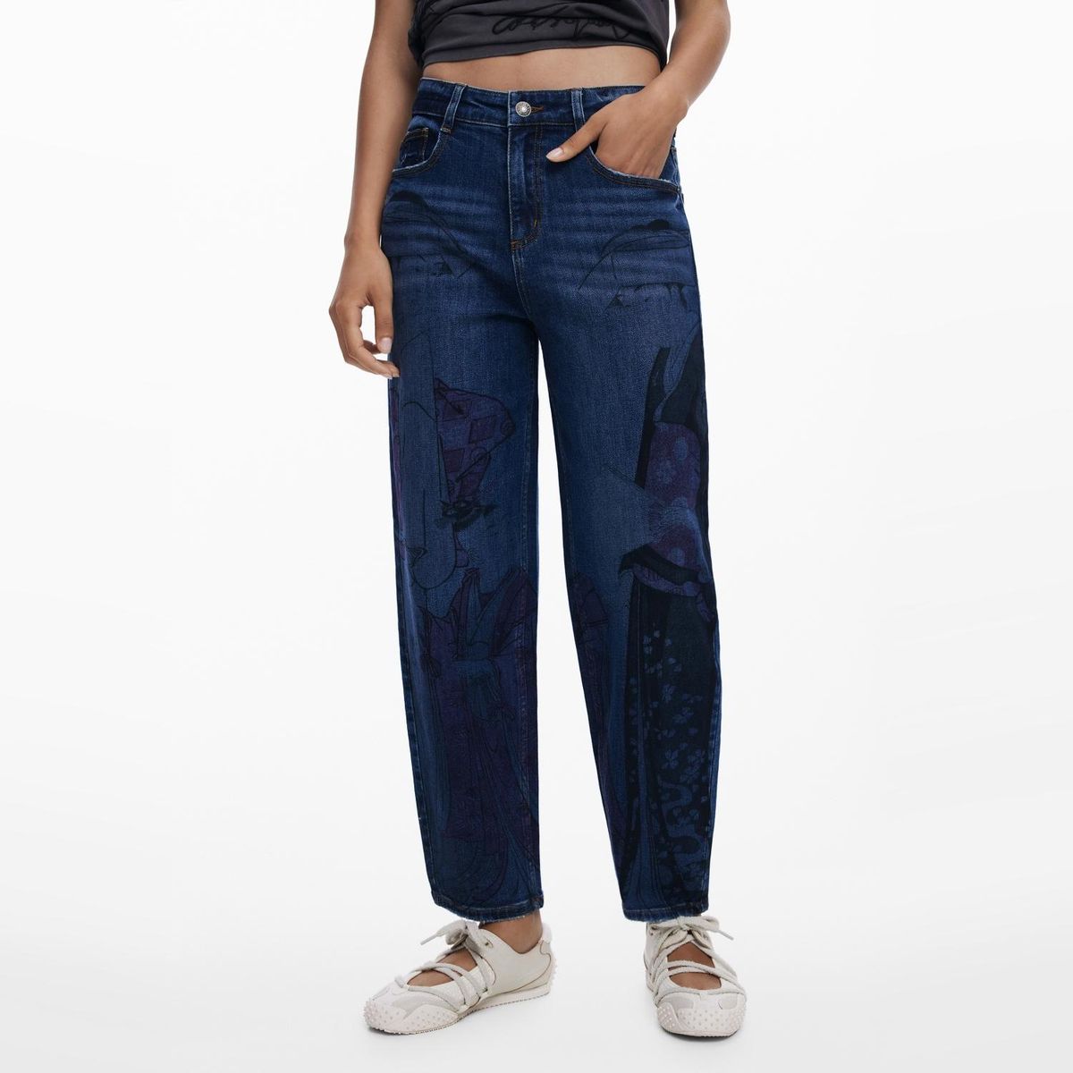 DESIGUAL - Jeans Regular Tiro Medio Mujer Desigual
