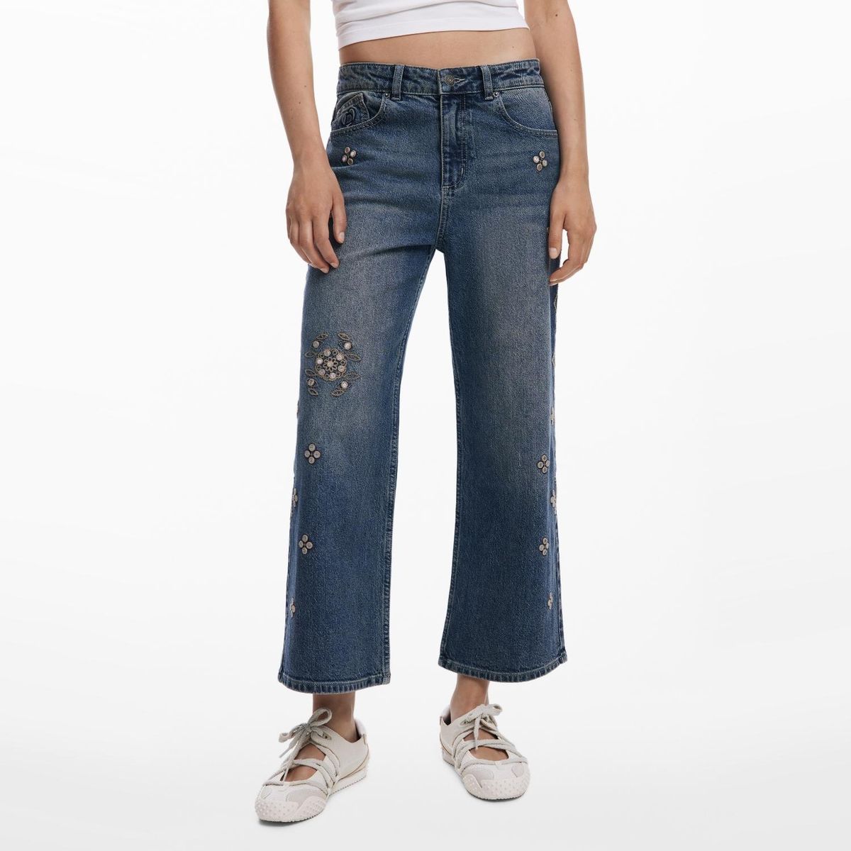 DESIGUAL - Jeans Regular Tiro Medio Mujer Desigual