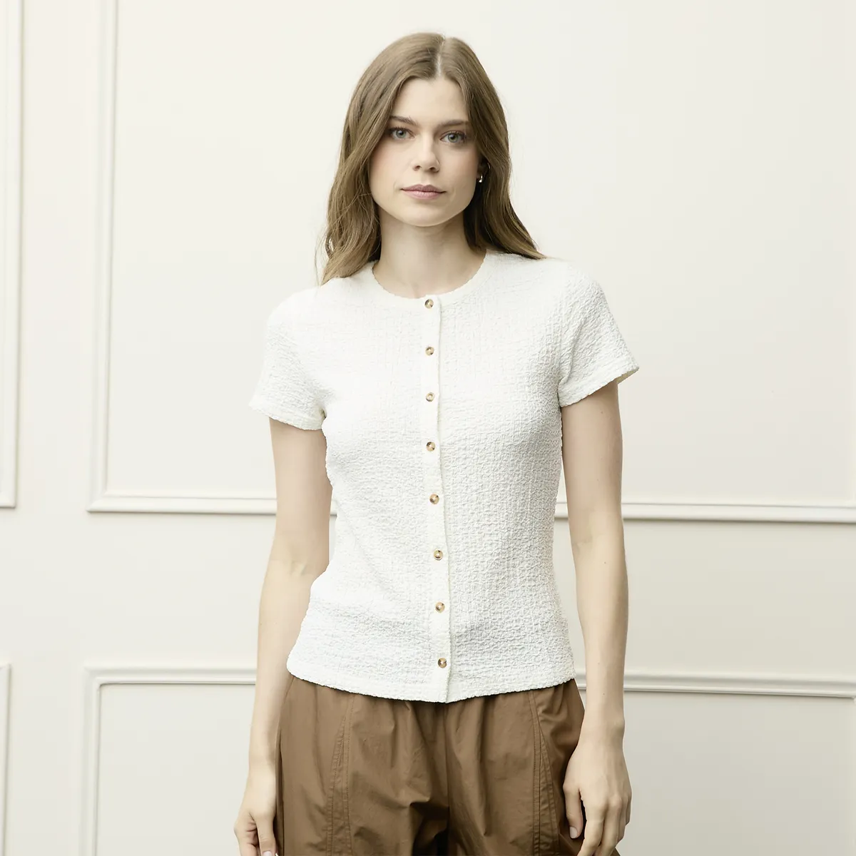 BASEMENT - Polera Manga Corta Mujer Basement