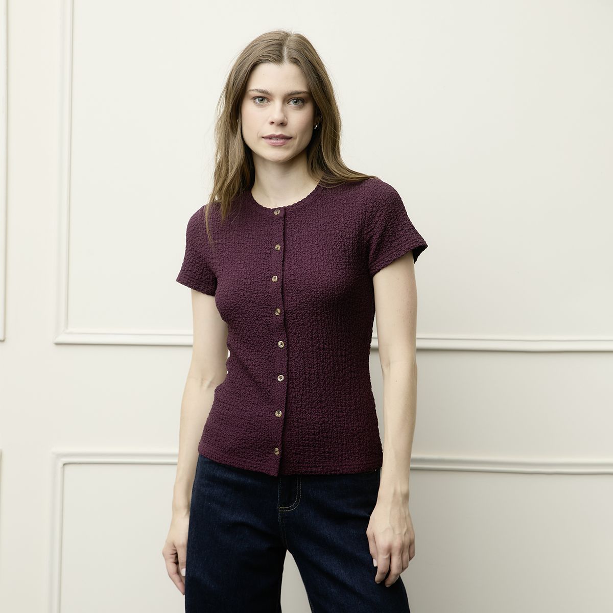 BASEMENT - Polera Manga Corta Mujer Basement