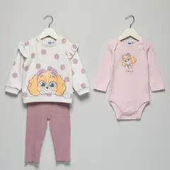 PAW PATROL - Conjunto Bebé Niña Polerón Más Body Más Calza