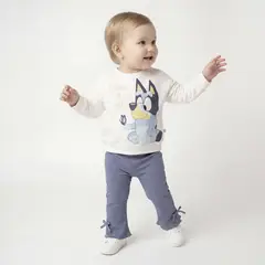 BLUEY - Conjunto Bebe Niña Polerón Más Calza Flare