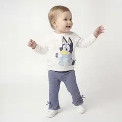 BLUEY - Conjunto Bebe Niña Polerón Más Calza Flare