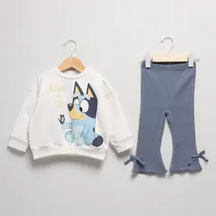 BLUEY - Conjunto Bebe Niña Polerón Más Calza Flare