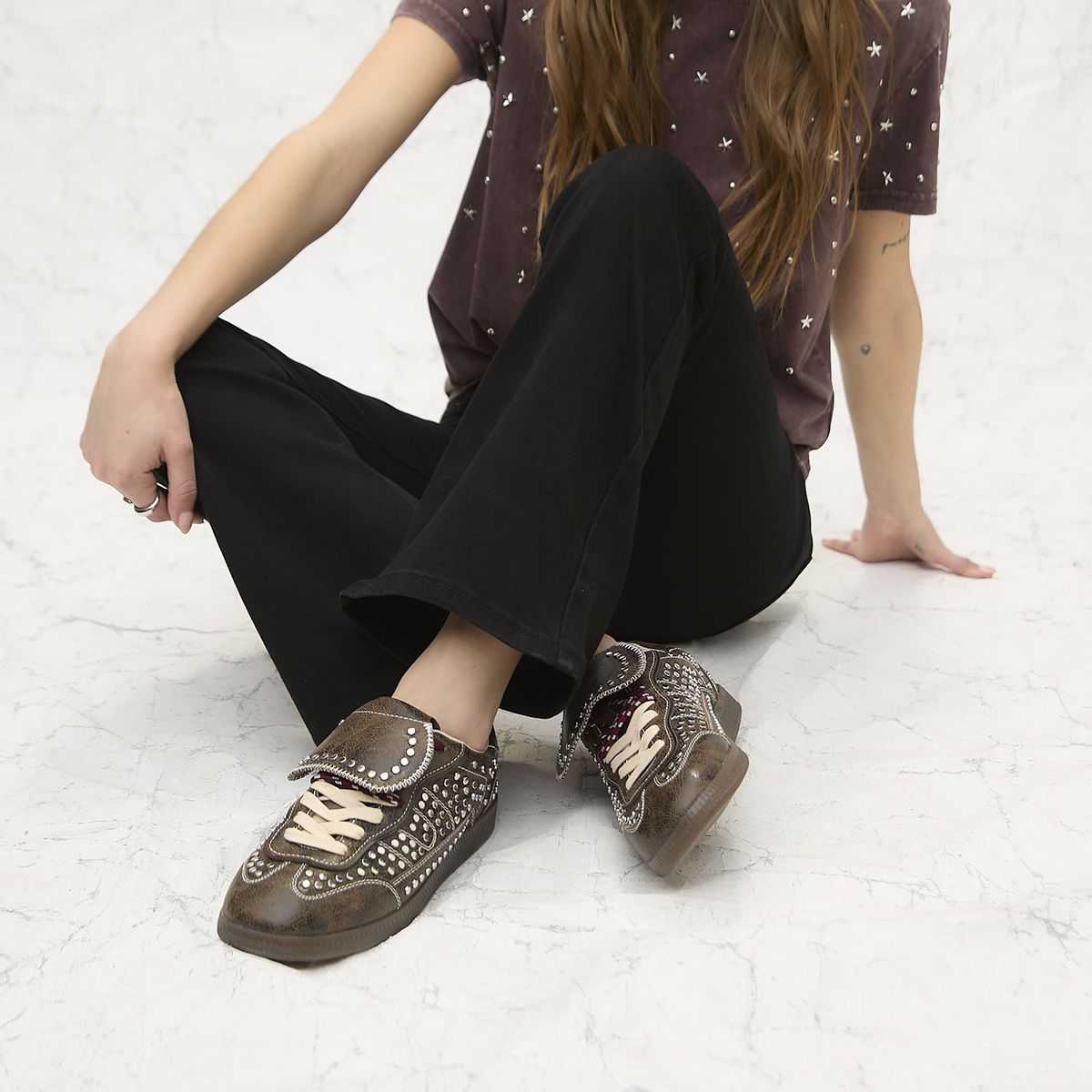 AMERICANINO - Tach Zapatilla Urbana Mujer Café Americanino