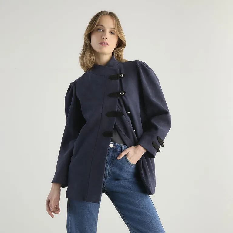 Chaqueta Efecto Gamuza Mujer