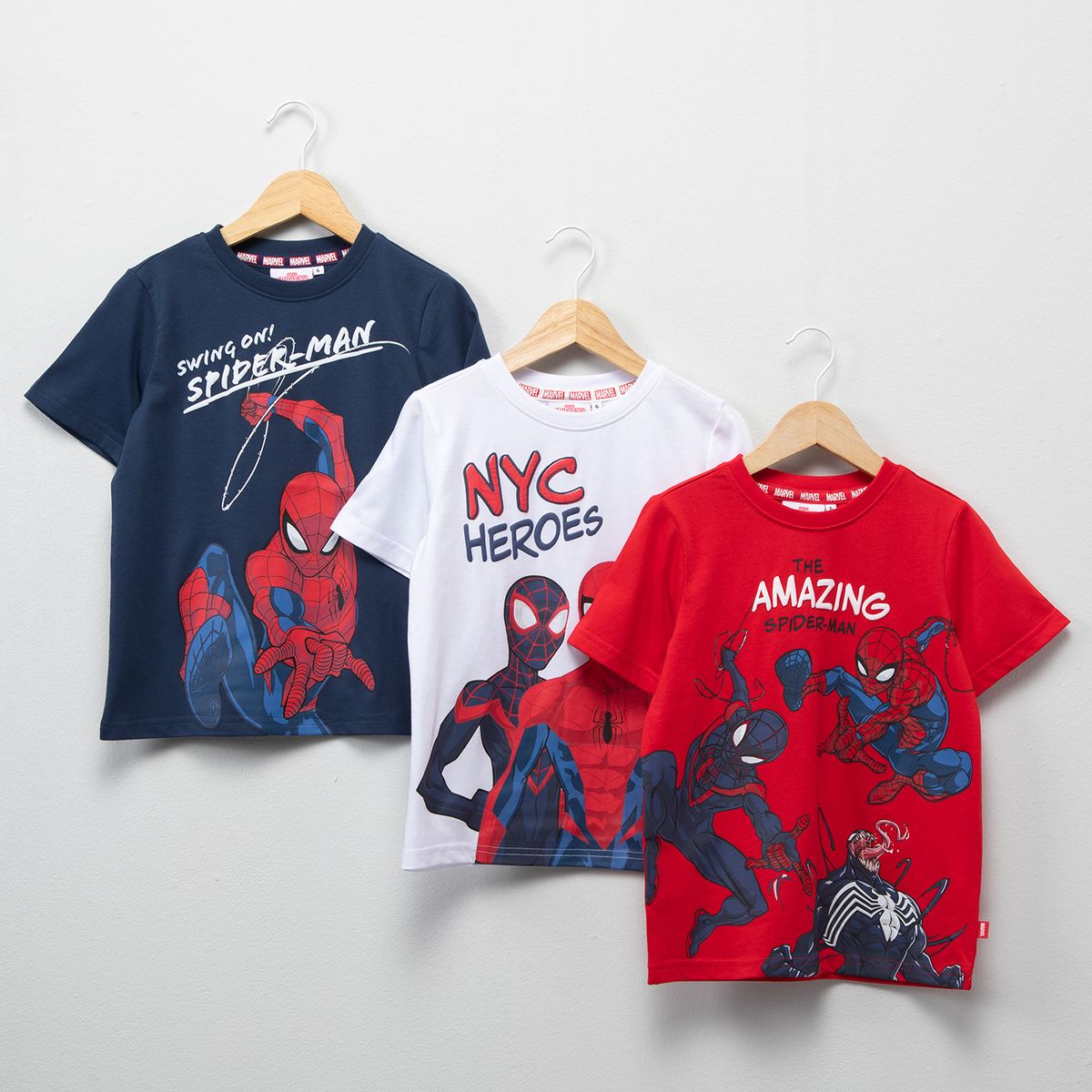 SPIDERMAN - Pack 3 Poleras Niño Spiderman
