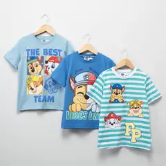 PAW PATROL - Pack De 3 Poleras Manga Corta Niño