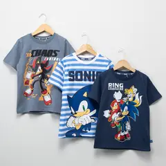 SONIC - Pack De 3 Poleras Niño