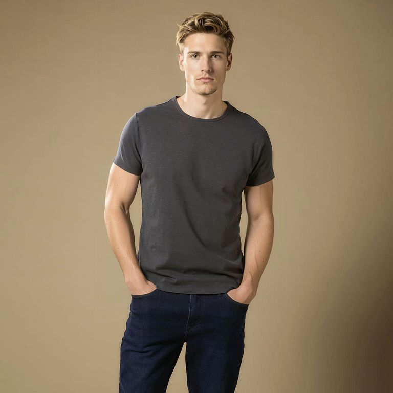 Polera Manga Corta Slub Hombre Wolf & Hank