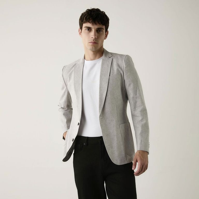 BASEMENT Blazer Lino Hombre