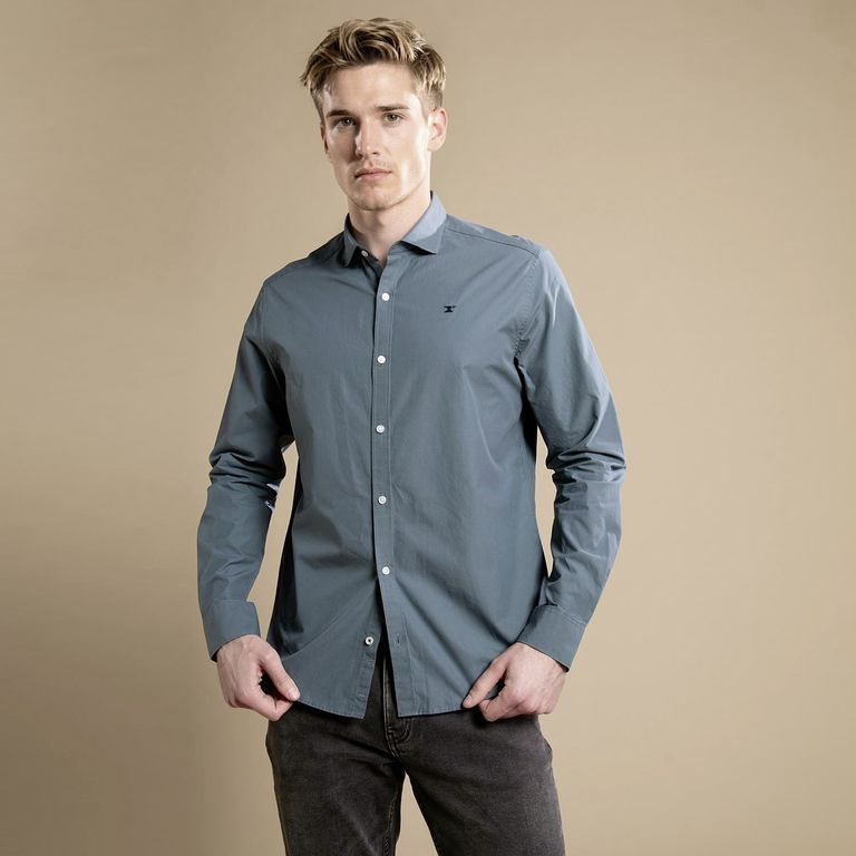 Camisa Manga Larga Hombre Slim Fit Algodón