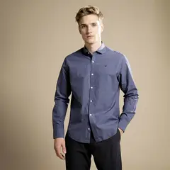 WOLF&HANK - Camisa Manga Larga Hombre Slim Fit Algodón