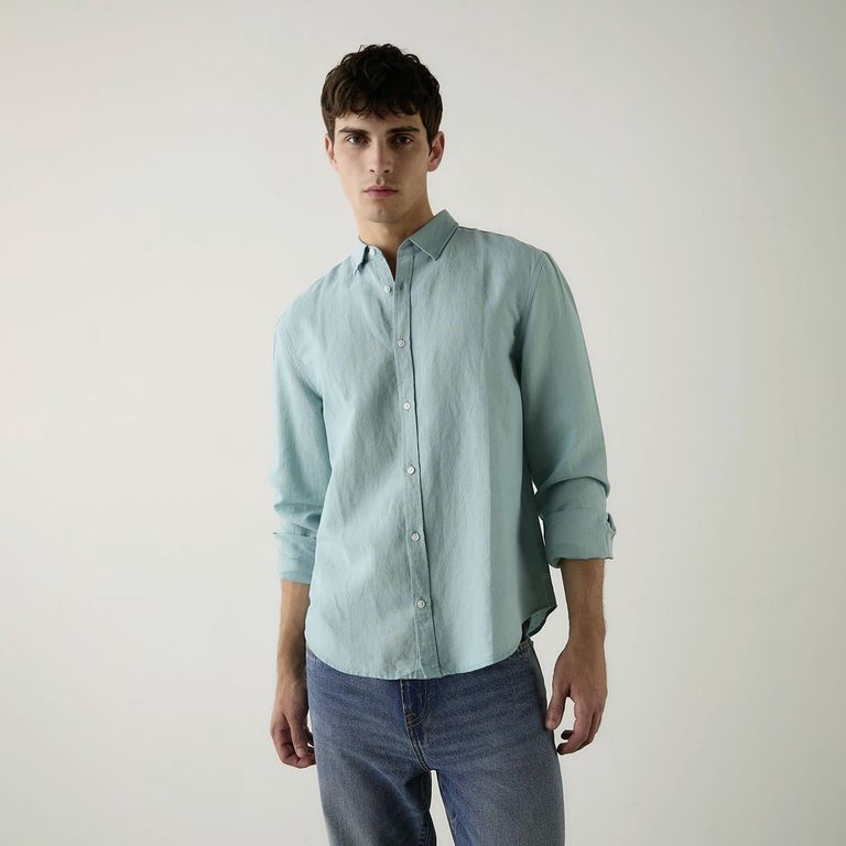 Camisa Manga Larga Lino Hombre