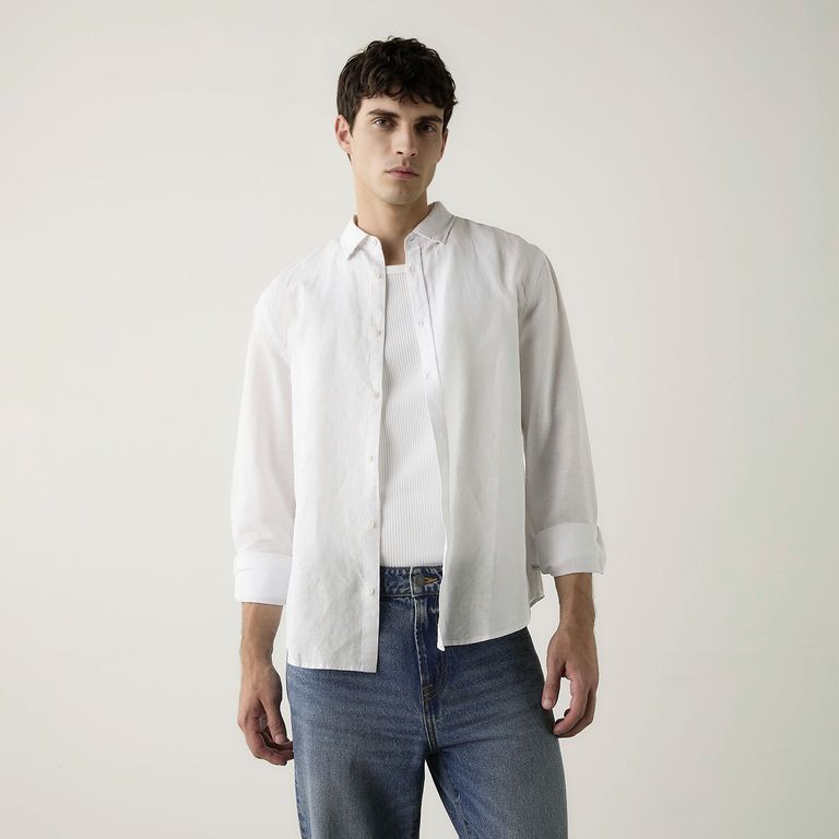 Camisa Manga Larga Lino Hombre