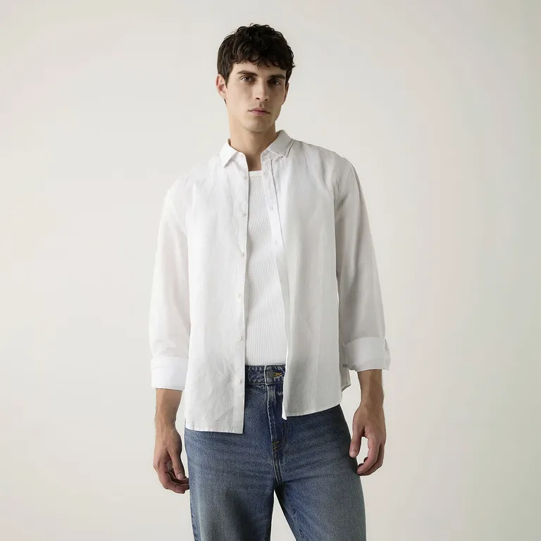 Camisa Manga Larga Lino Hombre