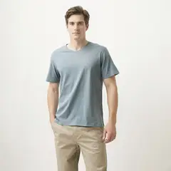 NEWPORT - Polera Cuello V Algodón Hombre