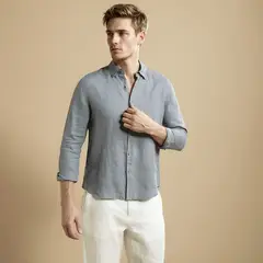 WOLF&HANK - Camisa 100% Lino Europeo Hombre Wolf and Hank