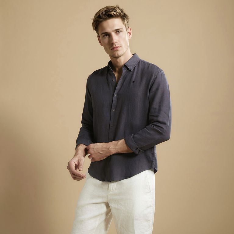 Camisa 100% Lino Europeo Hombre Wolf and Hank