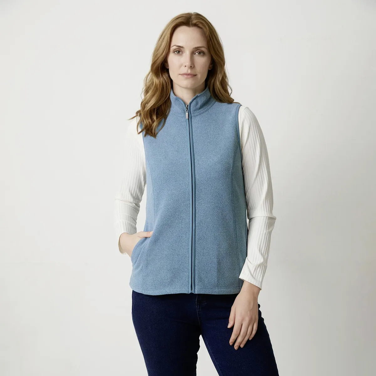 NEWPORT - Polerón Polar Mujer Newport Sin Mangas Cuello Alto