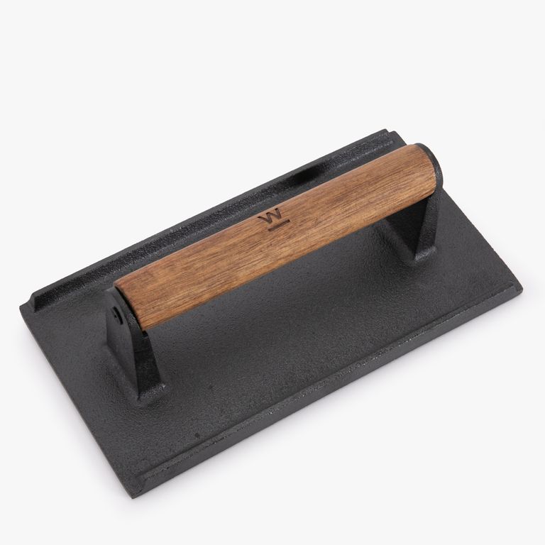 Prensa Carne Hierro y Madera Acacia 21X10.8X7 cm Grill