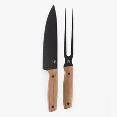 WURDEN - Set 2 Accesorios Parrilla (Cuchillo + Trinche) Acero Inoxidable Grill