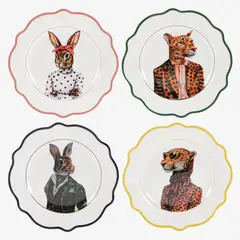 ROBERTA ALLEN - Set 4 Platos 15 cm Animales Market Wonder