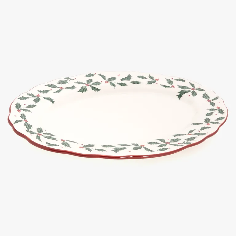 Fuente Rectangular Muerdago 36X25 Cm Navidad