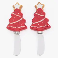 ROBERTA ALLEN - Set 2 Cuchillos Untar Pino 5.4 cm Navidad