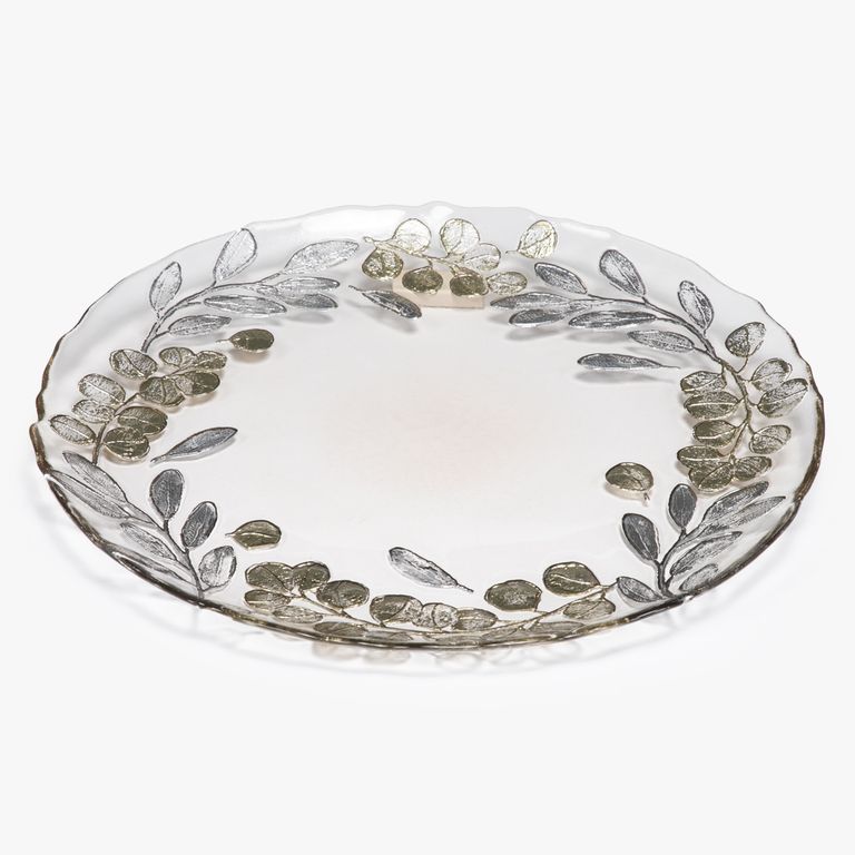 Plato Base 33 Cm Eucalipto Navidad