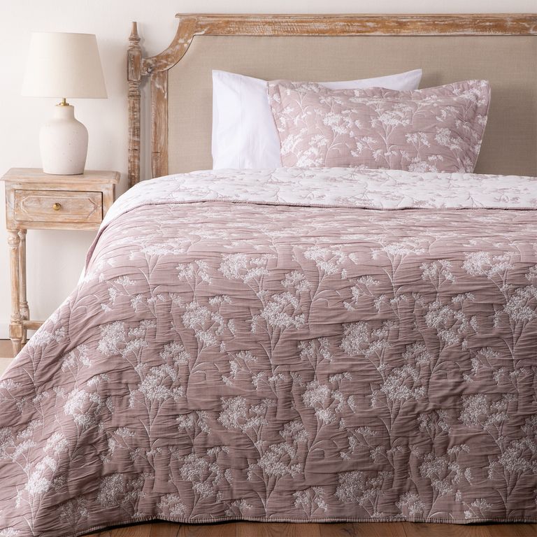 Cubrecama Mercedes Malva 1.5 Plazas