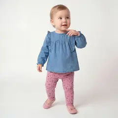 YAMP - Conjunto Blusa + Calza Bebé Niña