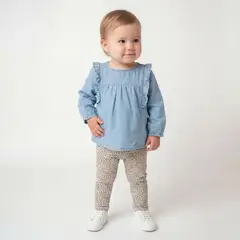YAMP - Conjunto Blusa + Calza Bebé Niña