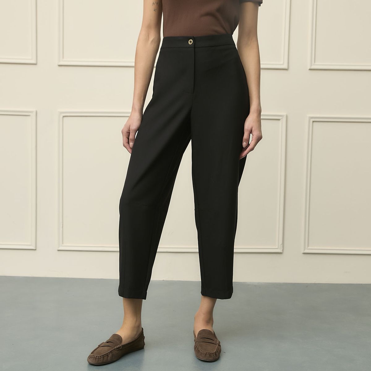 BASEMENT - Pantalón Wide Leg  Mujer Tiro Medio Basement