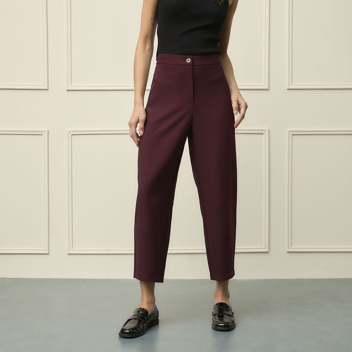 BASEMENT - Pantalón Wide Leg  Mujer Tiro Medio Basement