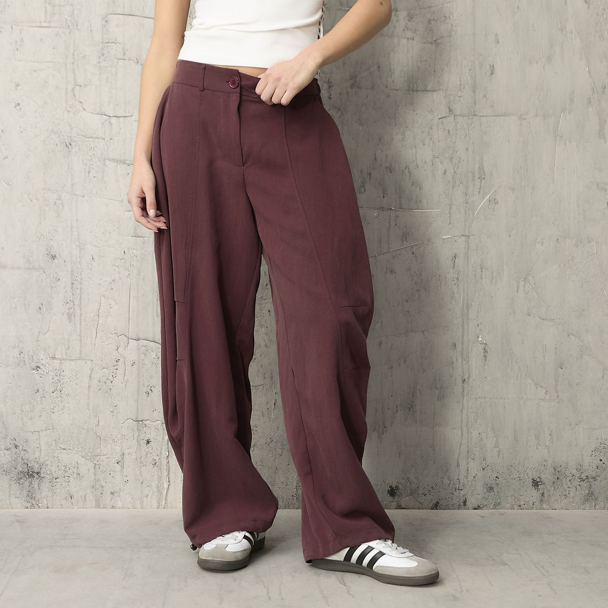 AMERICANINO - Pantalón Tiro Medio Baggy Mujer Americanino