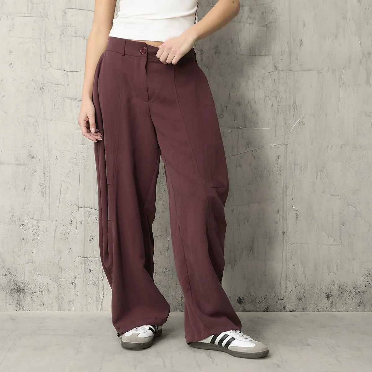 AMERICANINO - Pantalón Tiro Medio Baggy Mujer Americanino